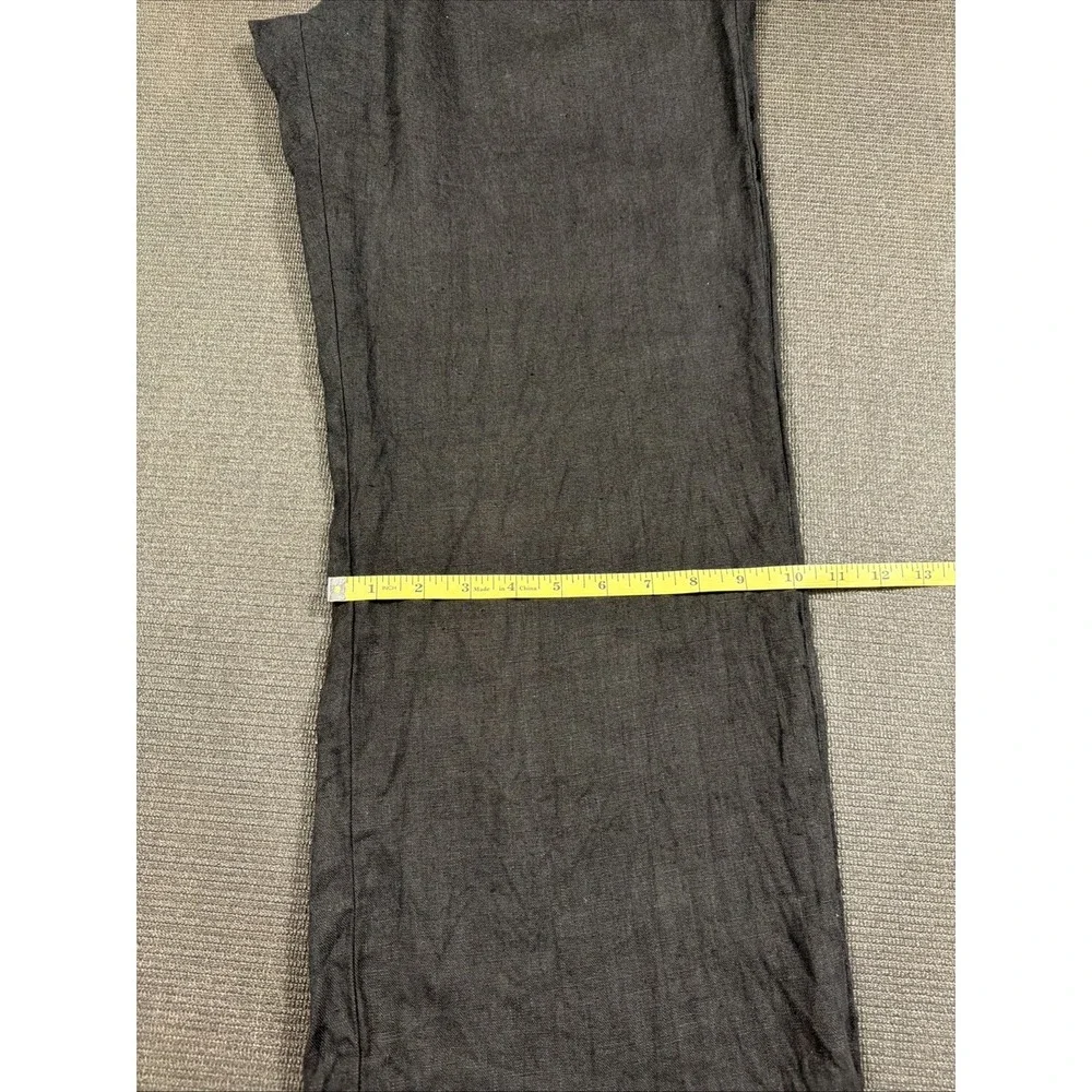 Reformation Black Linen Wide Leg Pants Size 12 Button Pockets